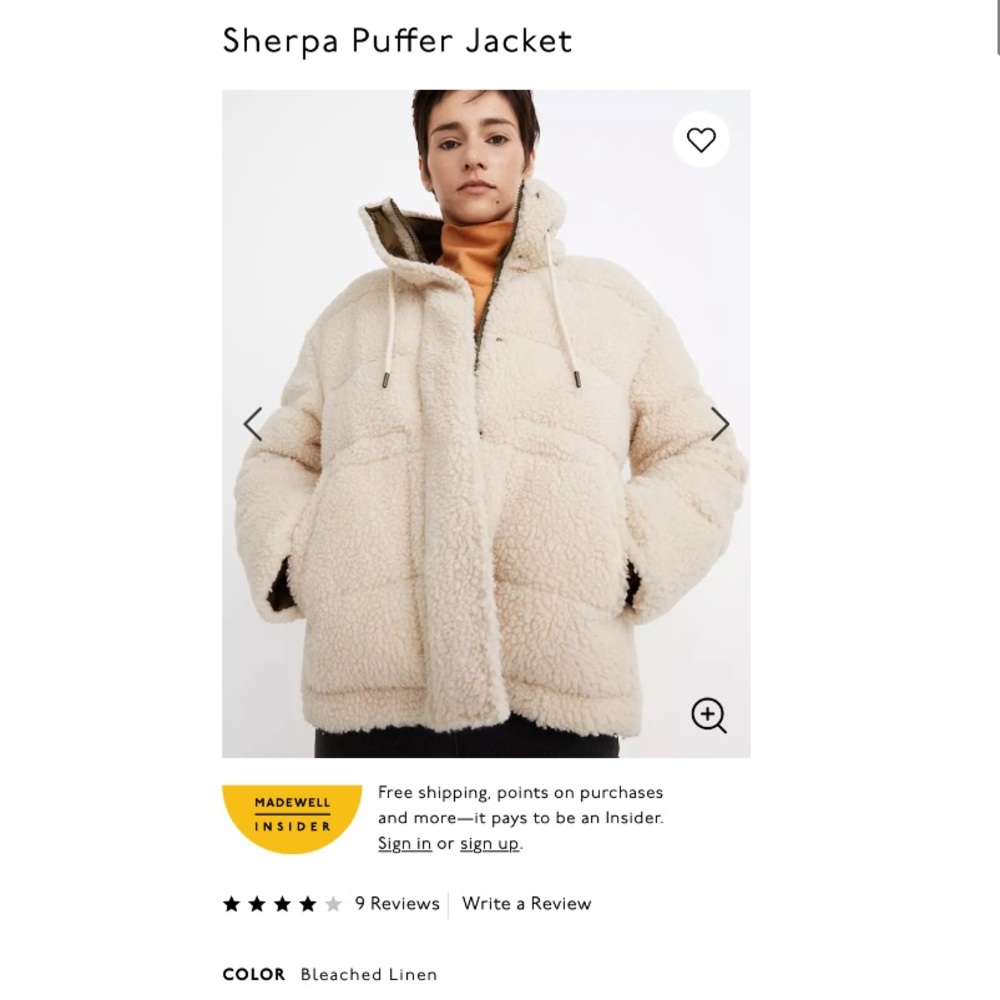Madewell Sherpa Puffer